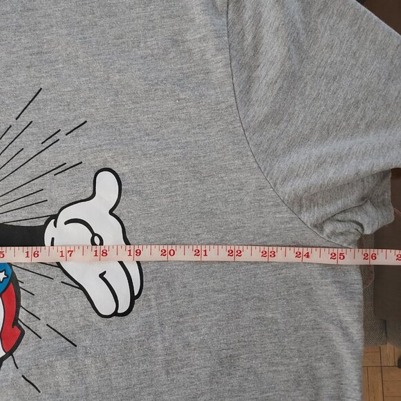 Disney Patriotic Mickey  Mouse Smile Pose Heather Gray Men's Size 2XL - Picture 6 of 7